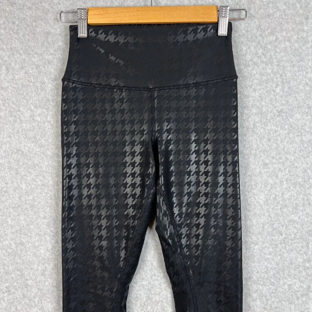 Alo Yoga Black Airlift Glimmer Houndstooth High Waisted Legging Size Small